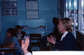 Teacher Virginia Brown discusses crafts with her class - Lake City, Florida.