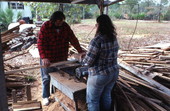Steve Moody making stone crab traps - Perry, Florida