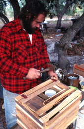 Steve Moody making a stone crab trap - Perry, Florida