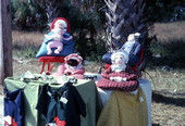 Homemade dolls on display at crafts show during the 1980 Cedar Key Seafood Festival - Levy County, Florida