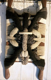 "Double shuttle" by Ken J. Uuemura on display at the Stephen Foster Memorial 1975 State Craft Show - White Springs, Florida
