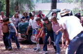 Children participating in a three-legged race - White Springs, Florida
