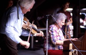 Pianist Lucy Lovelace and fiddler Troy Lovelace performing - White Springs, Florida