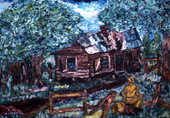 Painting of homeplace by Pharoah Baker - Lake City, Florida.