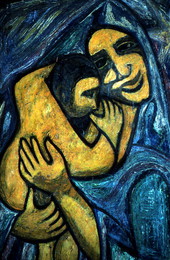 Painting, "Madonna and Child", by Pharoah Baker - Lake City, Florida.