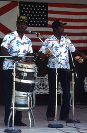 Junkanoos playing calypso music - White Springs, Florida