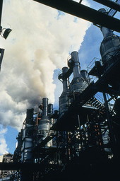 View of a sugar cane processing plant - Clewiston Region, Florida.