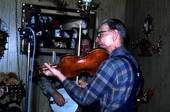 Fred Perry playing fiddle and Frank Trivette Sr. playing the banjo - Saint Augustine, Florida
