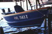 Boat in a boat shop - Welaka, Florida.