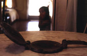 Cast iron griddle used to bake tortillas - Seville, Florida.