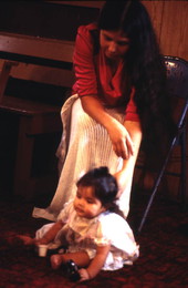 Mrs. Trevino and her infant daughter at Holiness gathering - Seville, Florida