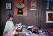 Alice Billie making Miccosukee patchwork - Miami, Florida.