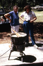 Nancy Morgan teaching how to make lye soap - White Springs, Florida
