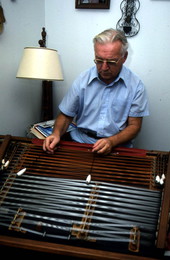 Joseph Szaryus playing a cimbalum - Casselberry, Florida