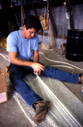 Net maker Joe Floyd in his shop - Jacksonville, Florida.