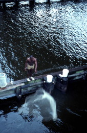 Cast net fishing on the Ribault River - Jacksonville, Florida.