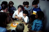 Concettina Barone giving a tatting demonstration - Jacksonville, Florida.