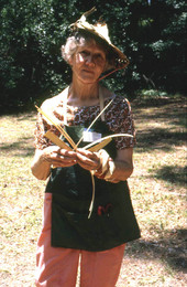 Evelyn Caffee Parks making palm and palmetto crafts - White Springs, Florida