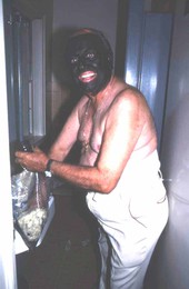 Juan "Bolito" Landa putting on "black face" - Miami, Florida.