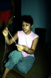 Mingly Caminero-Beheit making a hammock - Miami, Florida.