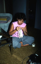 Mingly Caminero-Beheit making a hammock - Miami, Florida.