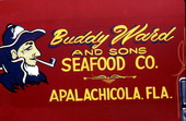 Sign on seafood transport truck - Apalachicola, Florida.