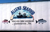 Sign on the side of a seafood transport truck - Apalachicola, Florida.