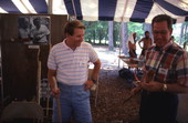 Wood-carver Dale Cooey and Secretary of State Jim Smith - White Springs, Florida