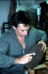 Mike Berg making a duck decoy - Jacksonville, Florida.