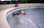 Skateboarder "pool riding" - Jacksonville, Florida.