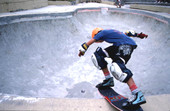 Skateboarder "pool riding" - Jacksonville, Florida.