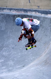 Skateboarder Ben French "carving" - Jacksonville, Florida.