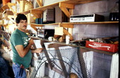 Rickey Doublerly knitting a fishing net - Jacksonville, Florida.
