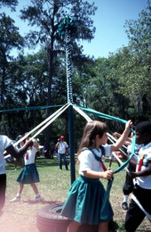 South Hamilton Elementary School students playing with a Maypole - White Springs, Florida