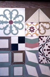 Examples of Cuban tile made at the Tropic Cuban Tile Co. - Miami, Florida.