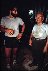 Nick Toth and Antonios Lerios in their helmet making workshop - Tarpon Springs, Florida