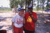 Visitors sampling jelly made during a demonstration at the Renaissance Park Cultural Festival in Marianna, Florida.