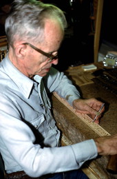Bob Dellis measuring for leather craft - Okeechobee, Florida