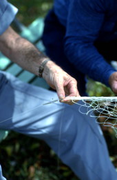 Max Dooley making a cast net - Lakeland, Florida