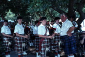 Scottish pipe band performing at the Highland Games in Dunedin, Florida.