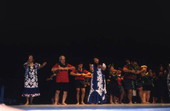 View showing people participating in a hula dance competition - Orlando, Florida.