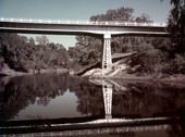 Suwannee River running under the White Springs bridge- White Springs, Florida