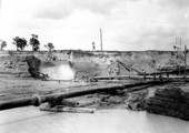 Mining land pebble phosphate in pit of the American Cyanamid Company - Brewster Region, Florida