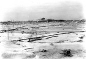 Phosphate pit after removal of overburden in preparation of mining - east of Brewster, Florida