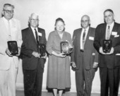Geologists holding their honorary award