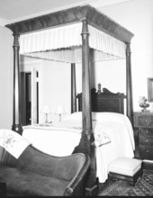 Canopy bed on display at Goodwood