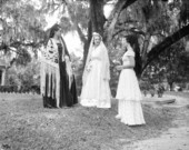 Young women in costume during Tallahassee Women's Club's Tallahassee Trail event