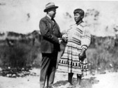 Governor John W. Martin meeting Seminole Indian during Tamiami Trail construction