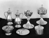 Silver Communion set from the Church of the Redeemer in Sarasota, Florida.
