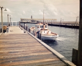 Tugboat "Pilot" docked near the phosphate elevator in Boca Grande, Florida.